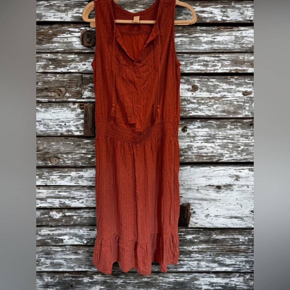 Prana Terracotta Sleeveless Midi Dress